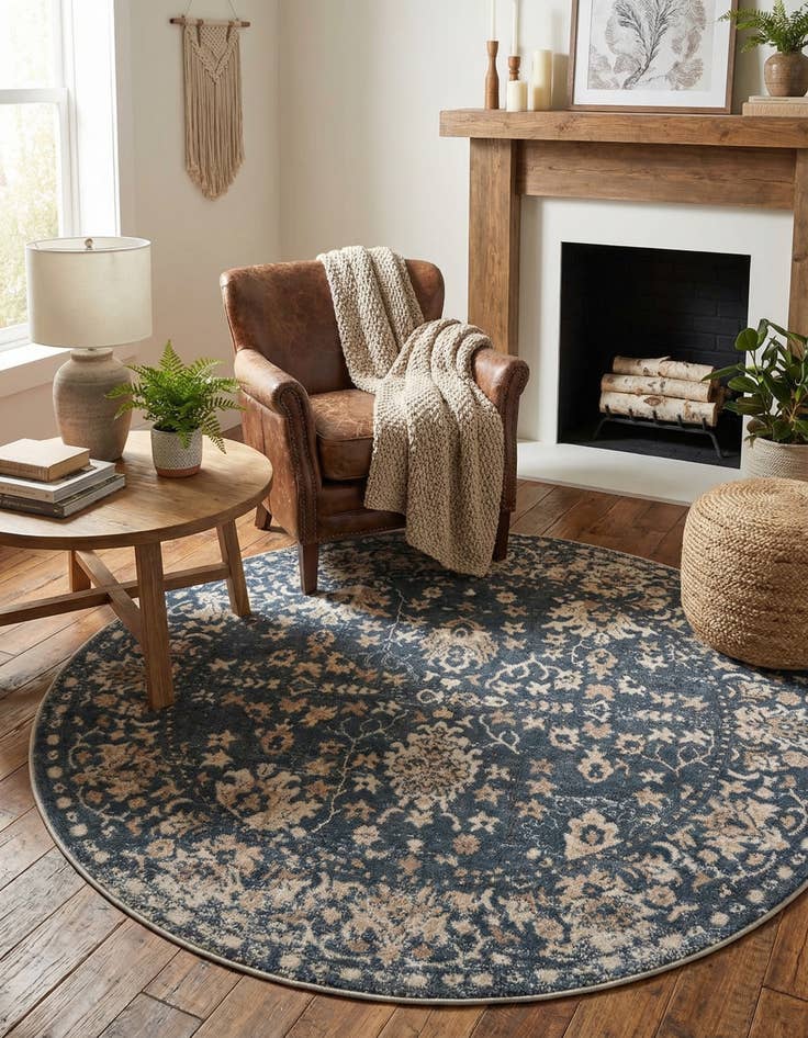 Detail image of  5' 3 x 5' 3 Oregon Round Rug