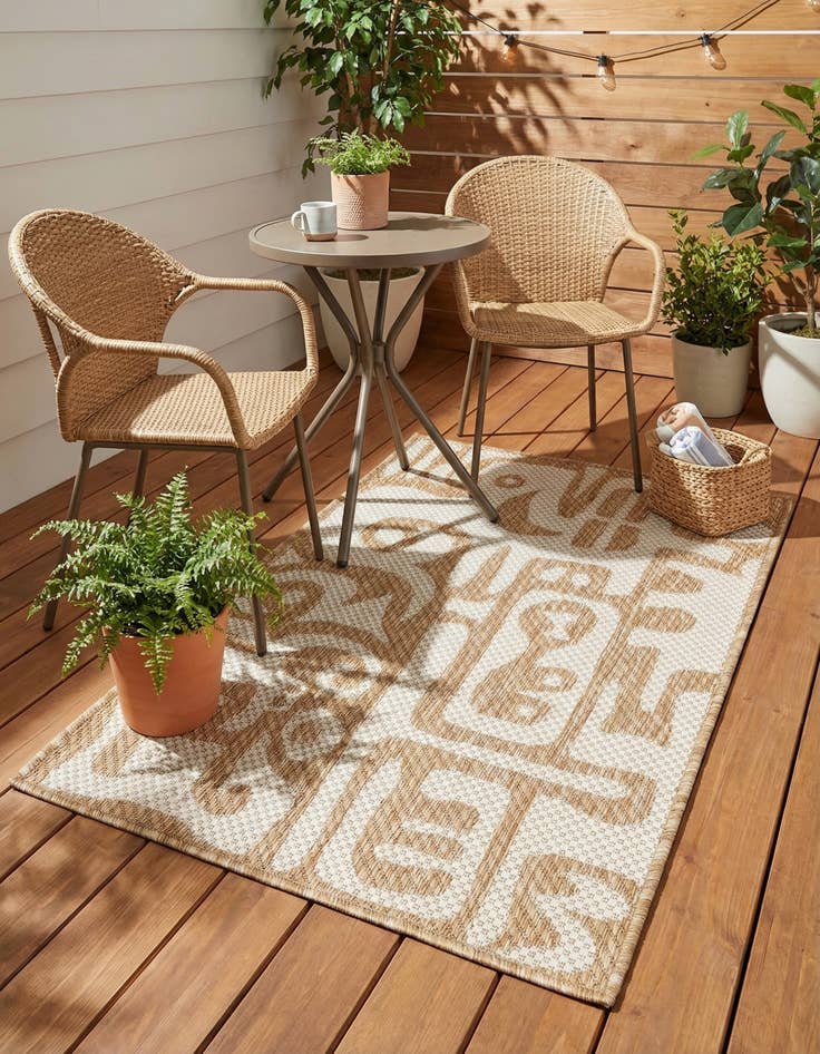 Detail image of 2' x 3'  Washable Modern Indoor / Outdoor Rug