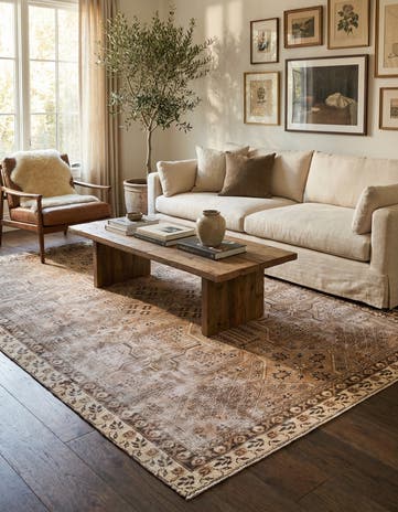 6' 2 x 9' 3 Hand Knotted Ultra Vintage Persian Wool Rug