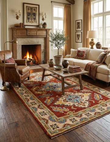 5' 7 x 8' Hand Knotted Kazak Oriental Rug