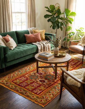 3' 5 x 6' 3 Hand Knotted Moroccan Wool Rug