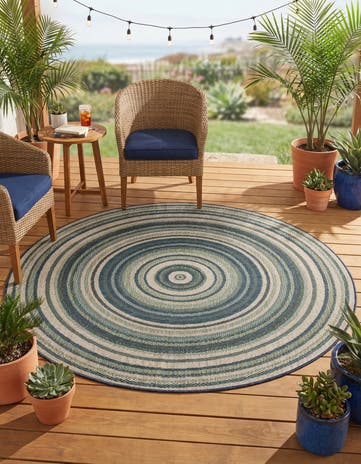 6' x 6' Easy-Clean Baja Indoor / Outdoor Round Rug
