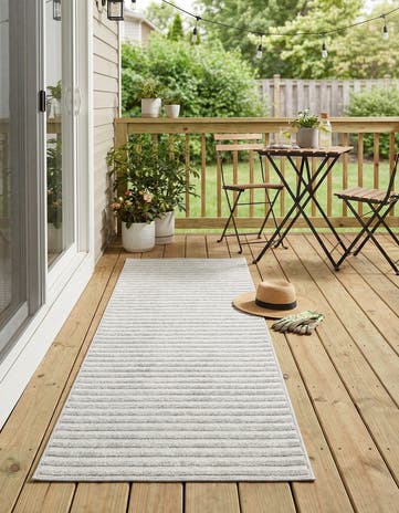 Gray Easy-Clean Sabrina Soto Indoor / Outdoor Runner Rug