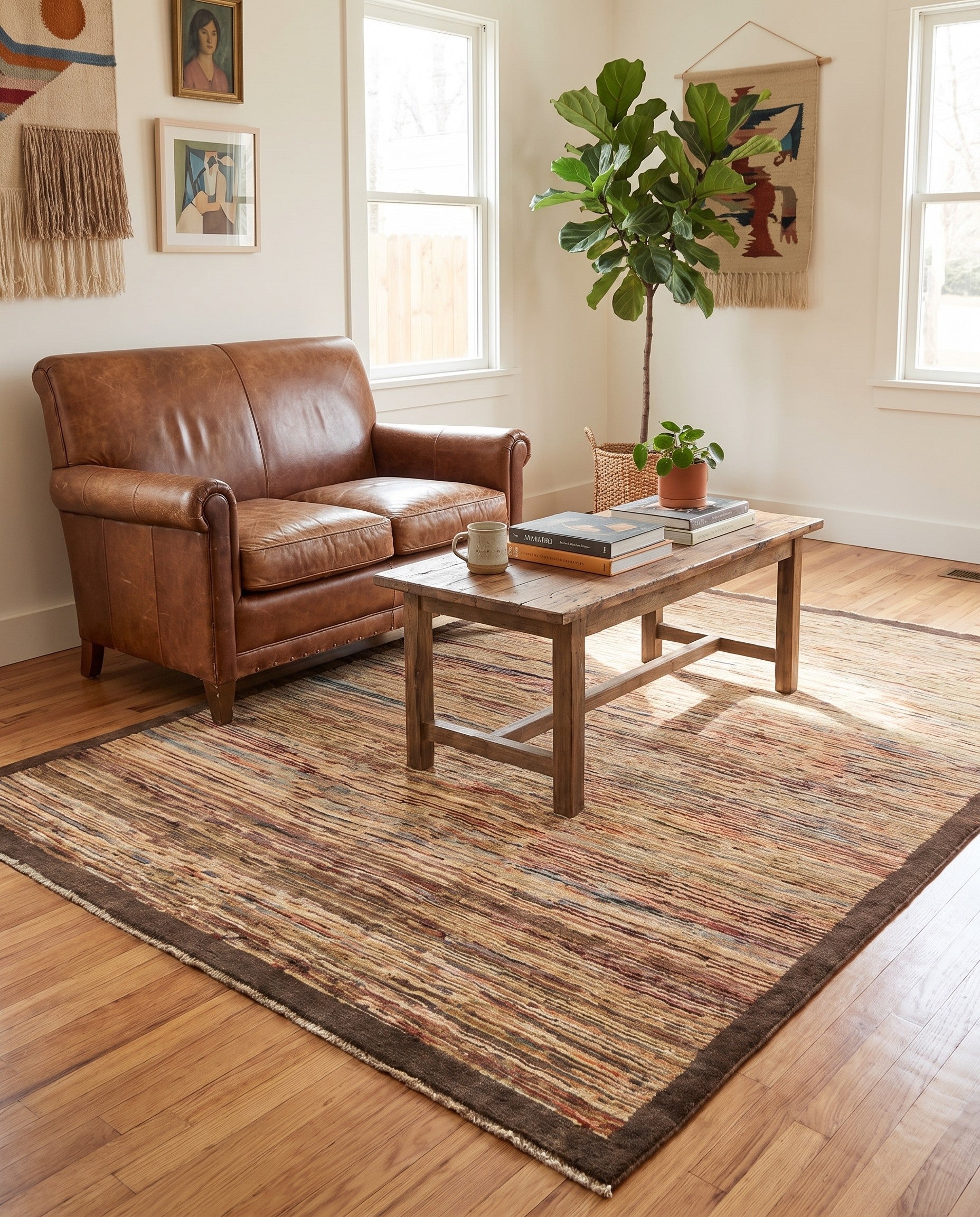 5' x 6' 6 Hand Knotted Modern Ziegler Rug