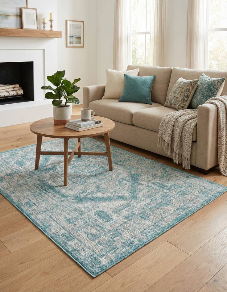 Detail image of  3' x 5' 3  Washable Traditional Indoor / Outdoor Rug