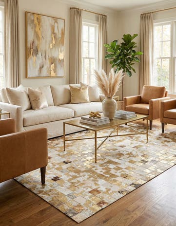 5' 2 x 7' 11 Cowhide Stocks Rug