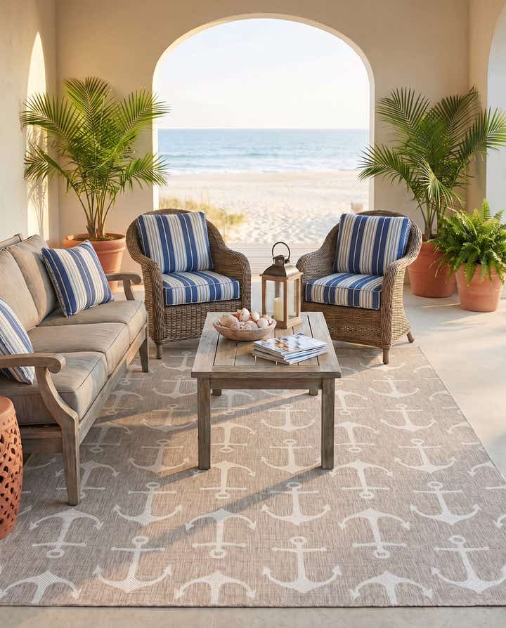 9' x 12' Easy-Clean Coastal Indoor / Outdoor Rug
