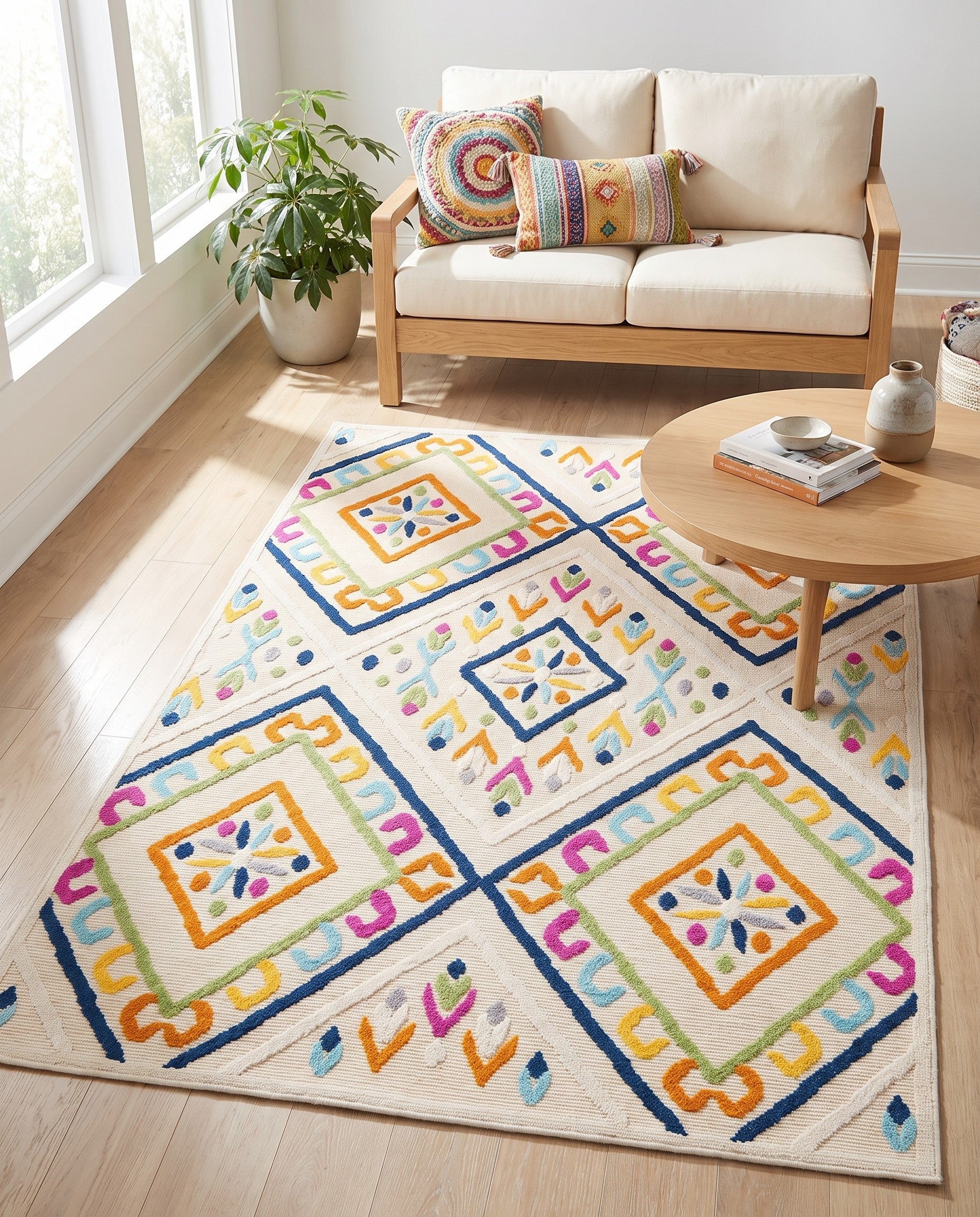 4' 7 x 7' 3 Easy-Clean Indoor / Outdoor Rug