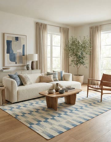 5' 10 x 7' 8 Hand Woven Kilim Modern Wool Rug