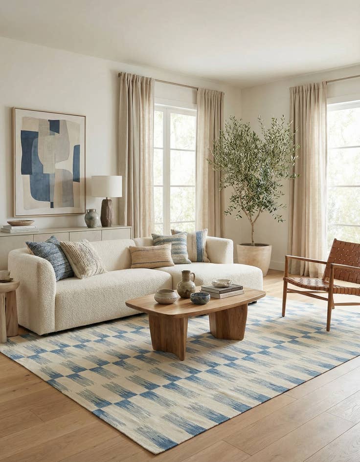 Detail image of 5' 10 x 7' 8  Hand Woven Kilim Modern Wool Rug