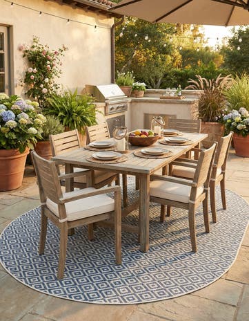 7' 10 x 10' Easy-Clean Jill Zarin Costa Rica Indoor / Outdoor Oval Rug