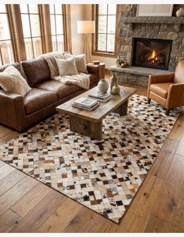 5' x 8' Cowhide Leather Rug