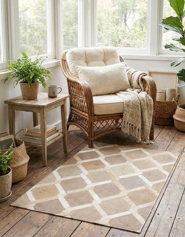 2' x 3' Cowhide Leather Rug