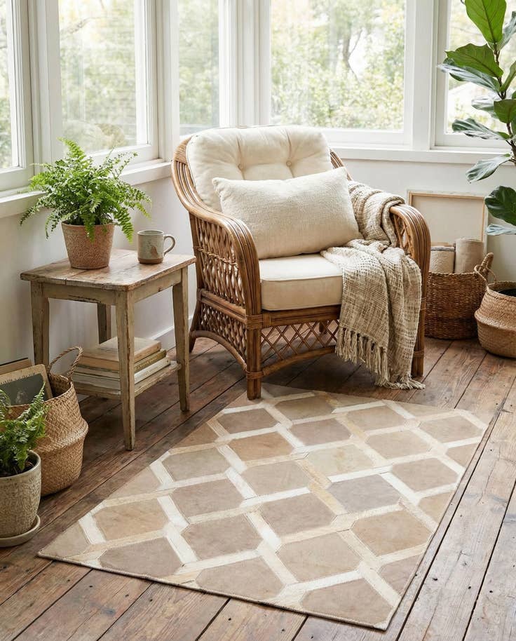 Detail image of 2' x 3' Cowhide Leather Rug