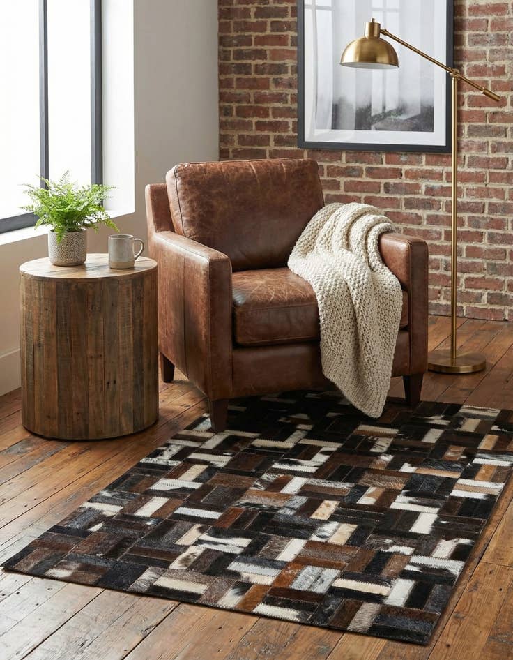 Detail image of  2' x 3' Cowhide Leather Rug