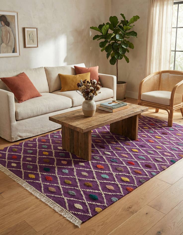 Detail image of 4' x 6' 5  Hand Knotted Darya Wool Rug