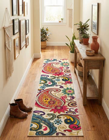 2' 7 x 10' Washable Hyacinth Runner Rug