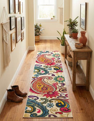 2' 7 x 10' Washable Hyacinth Runner Rug