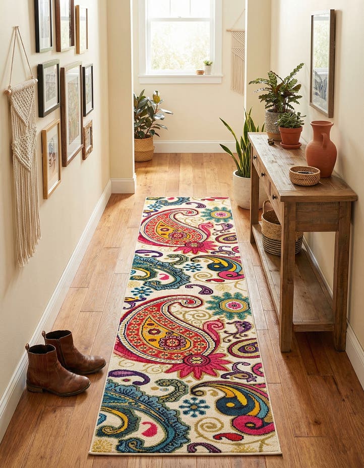 2' 7 x 10' Washable Hyacinth Runner Rug