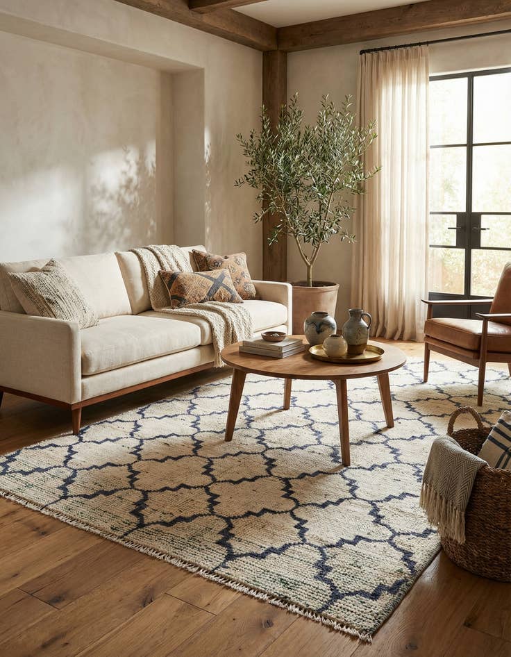 Detail image of 4' 7 x 8' 3  Hand Knotted Moroccan Wool Rug