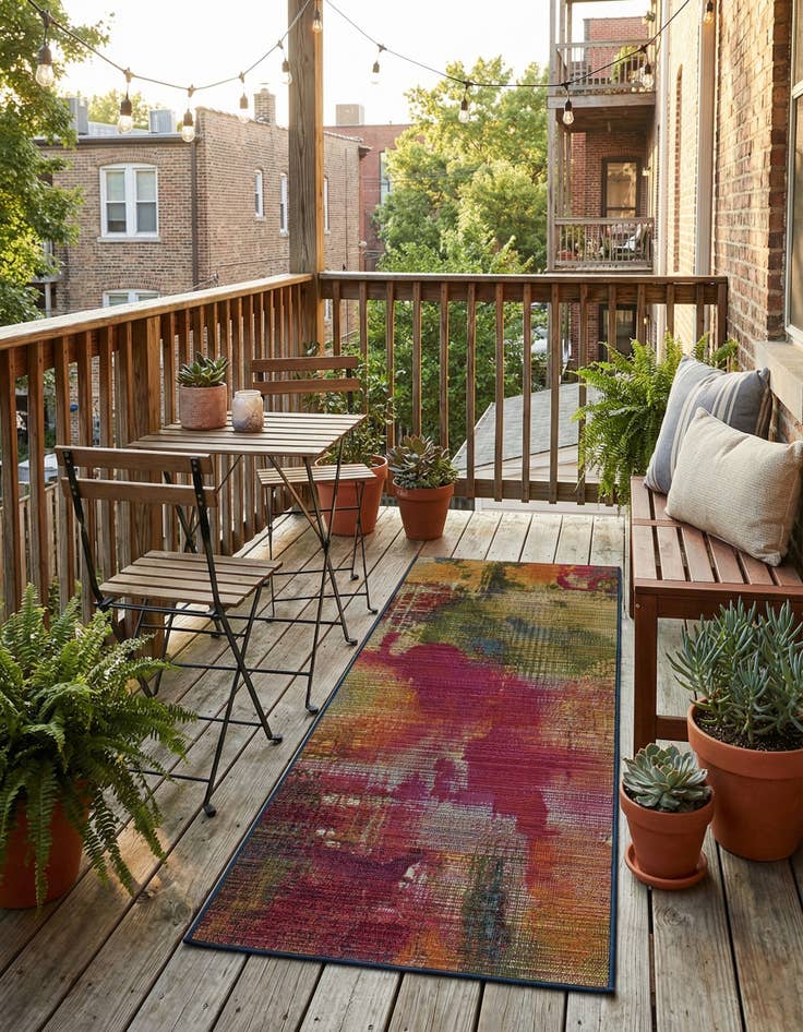 Detail image of 2' x 4'  Washable Modern Indoor / Outdoor Runner Rug