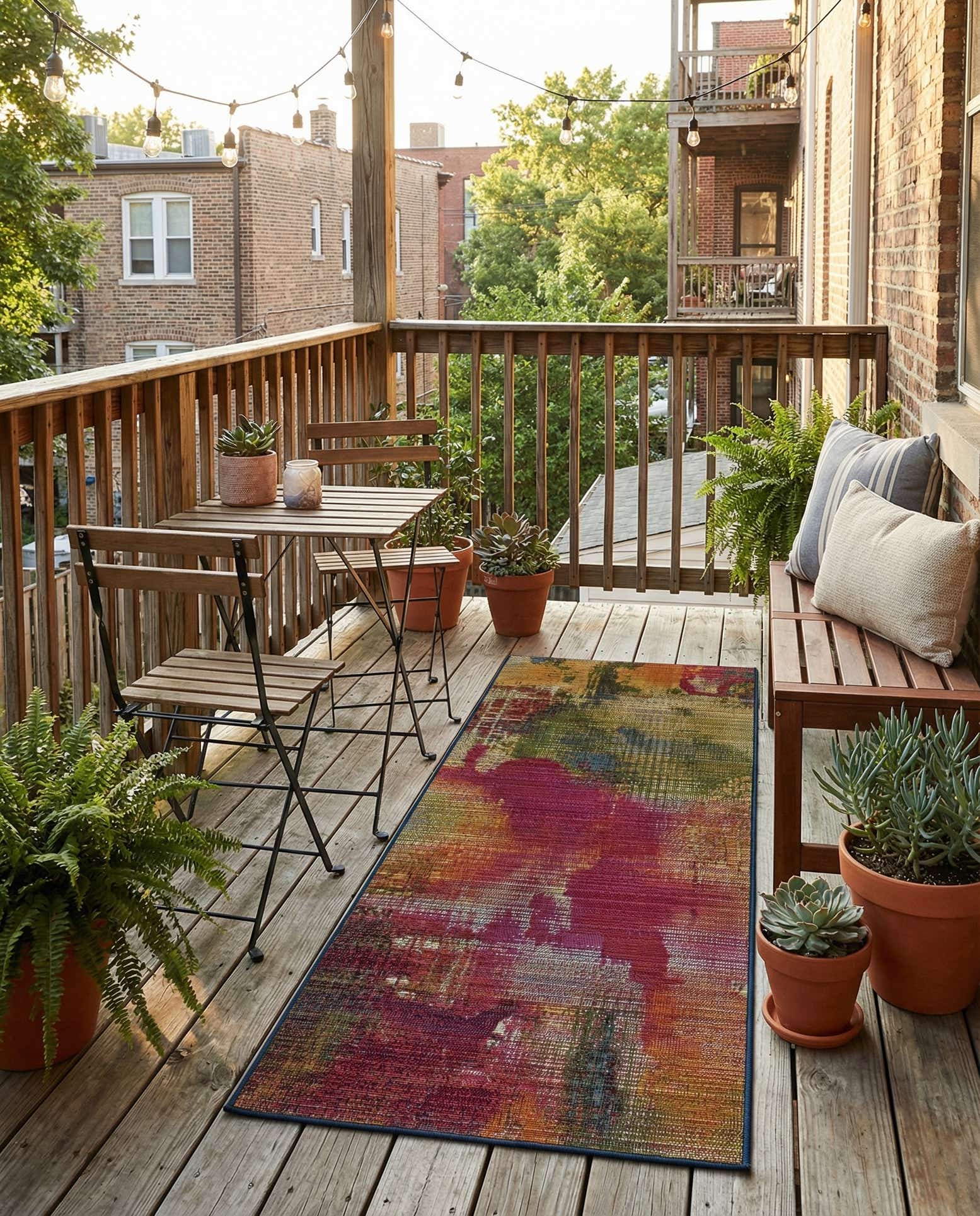 2' x 4' Easy-Clean Modern Indoor / Outdoor Runner Rug