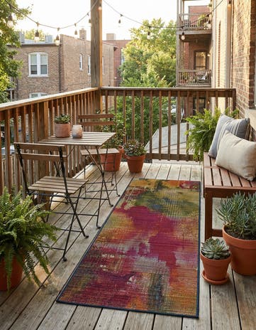 2' x 4' Easy-Clean Modern Indoor / Outdoor Runner Rug