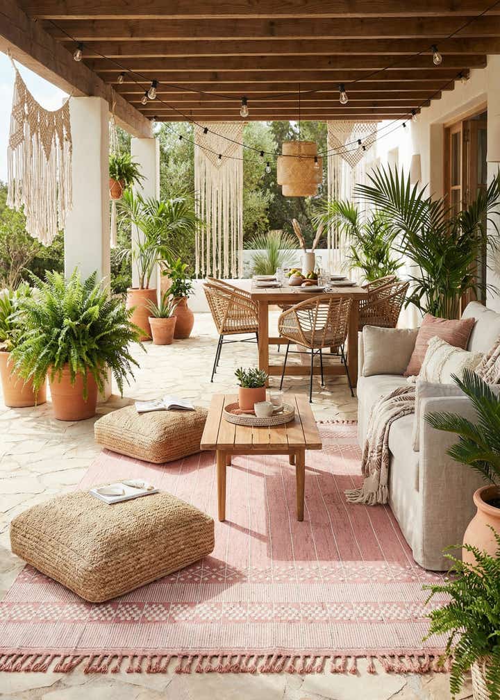10' x 14' 1 Easy-Clean Eco Bohemian Indoor / Outdoor Rug