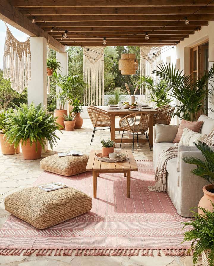 10' x 14' 1 Easy-Clean Eco Bohemian Indoor / Outdoor Rug