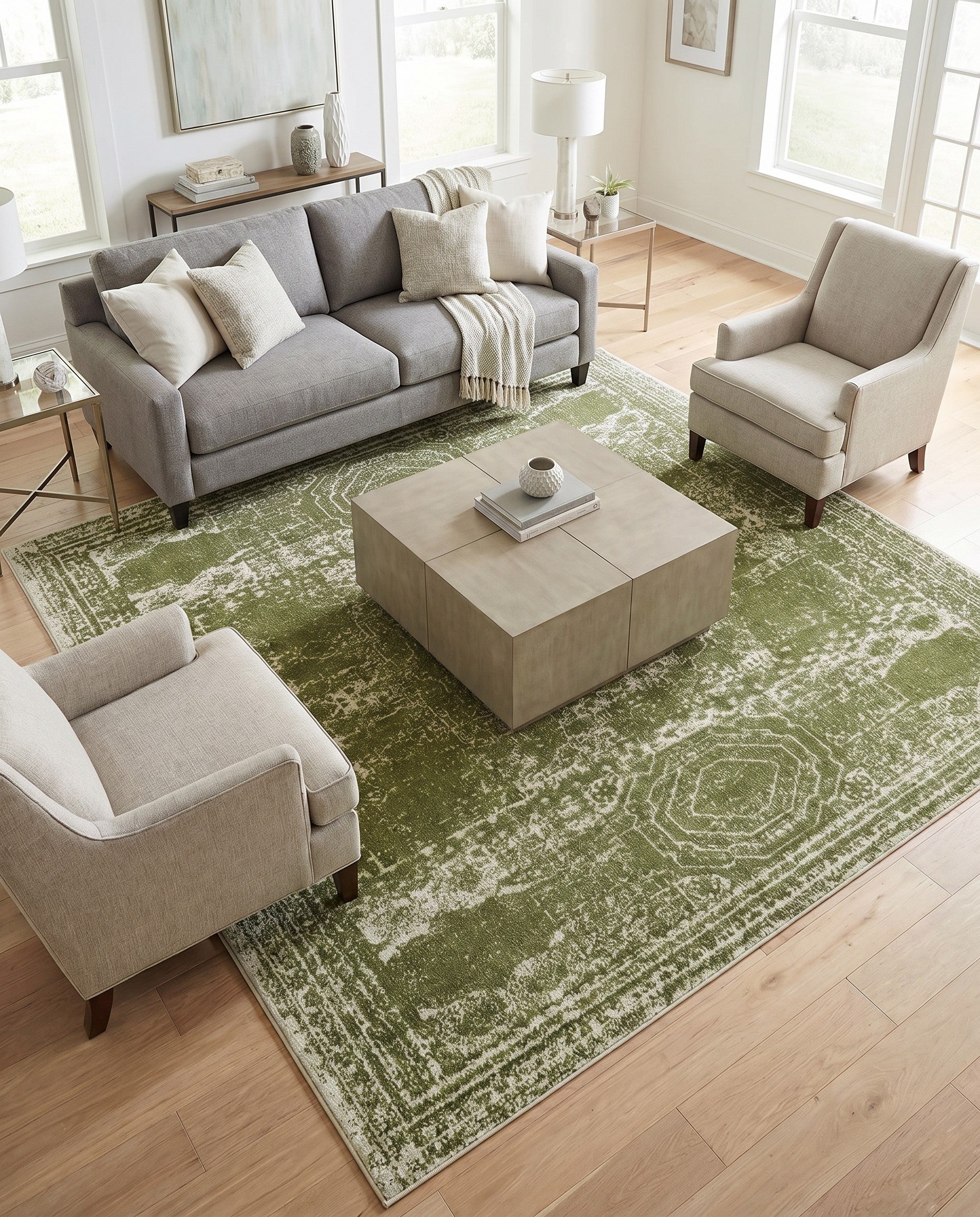 Green Bexley Square Rug