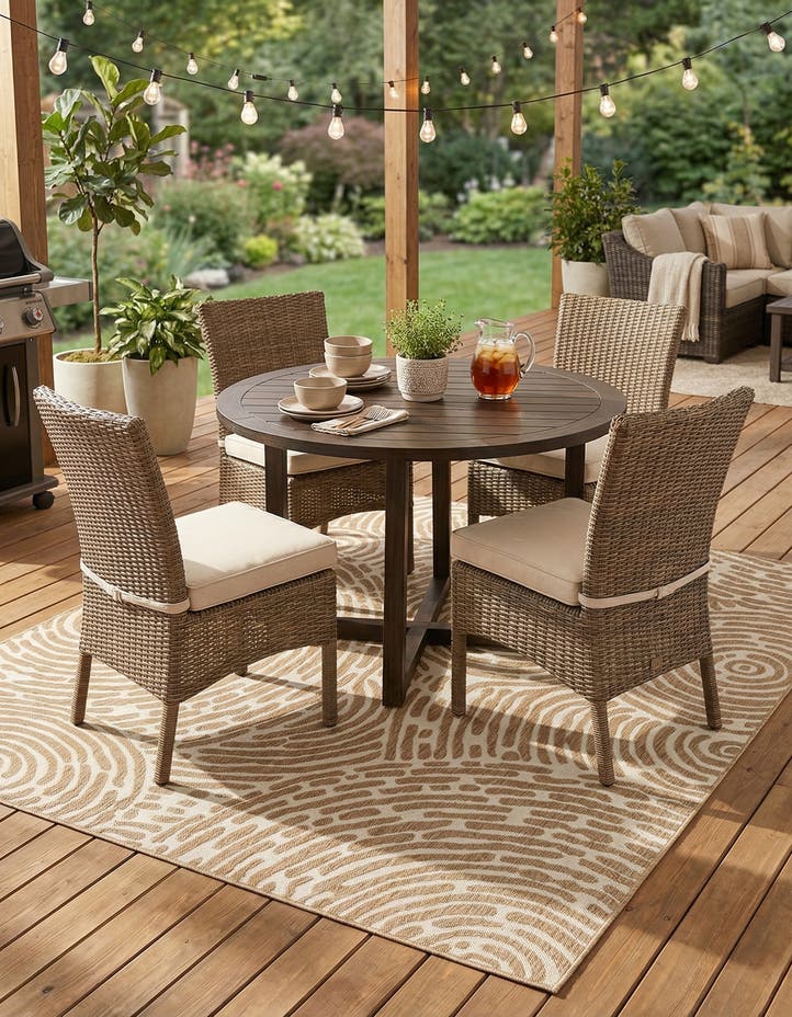 7' 10 x 7' 10 Easy-Clean Modern Indoor / Outdoor...