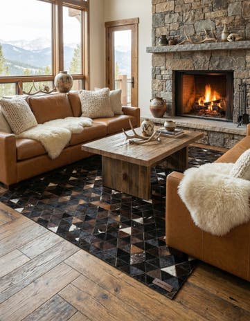 5' 1 x 8' Cowhide Stocks Rug