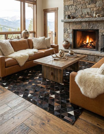5' 1 x 8' Cowhide Stocks Rug
