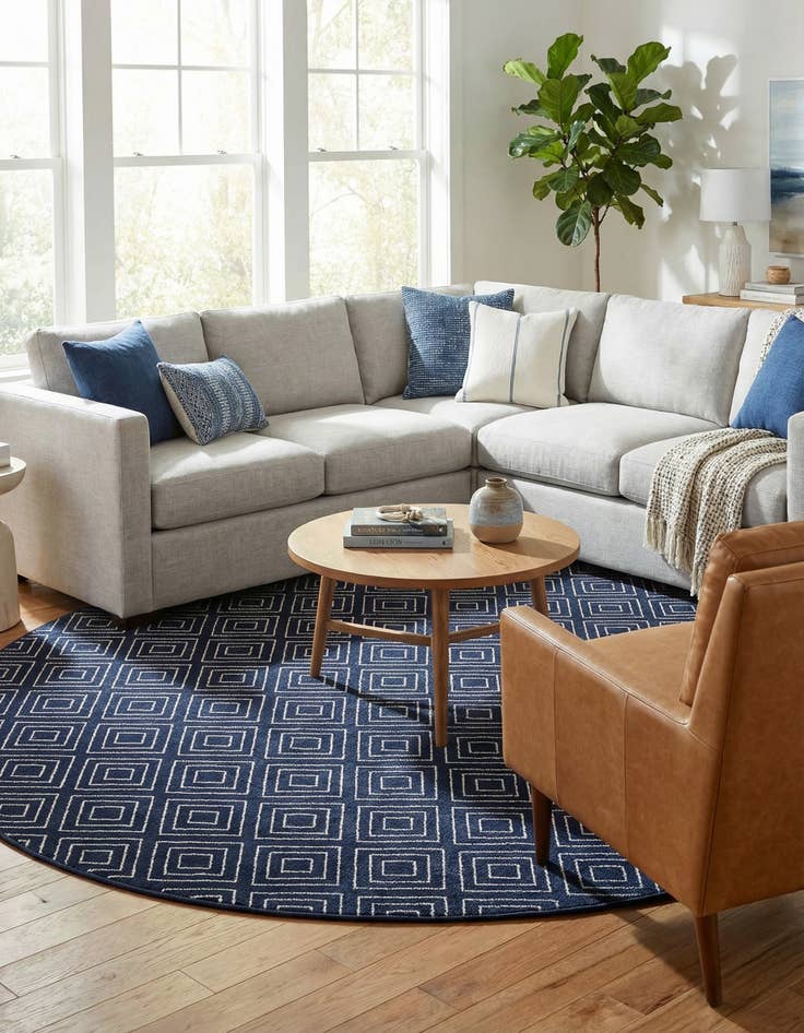 Detail image of 10' x 10'  Washable Sabrina Soto Indoor / Outdoor Round Rug