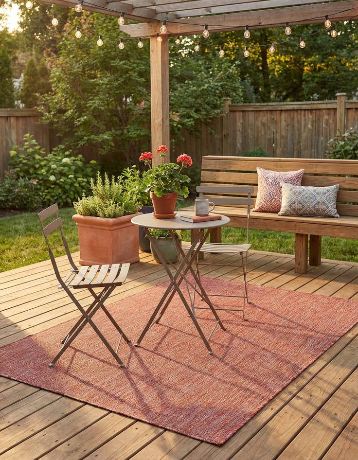 Detail image of  4' x 6'  Washable Solid Indoor / Outdoor Rug