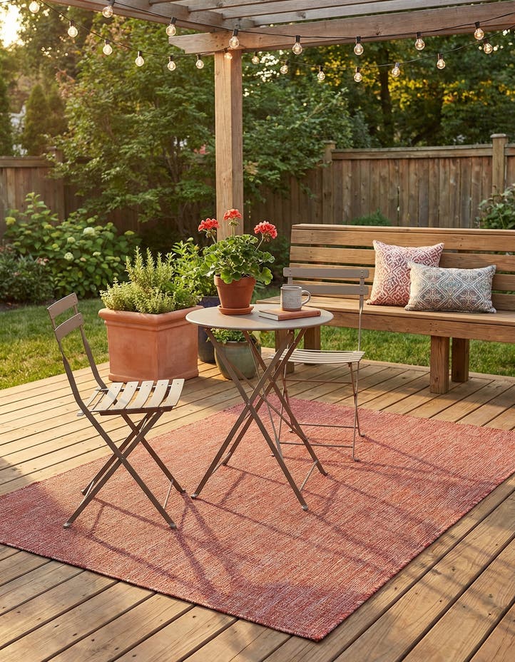 4' x 6' Easy-Clean Solid Indoor / Outdoor ...