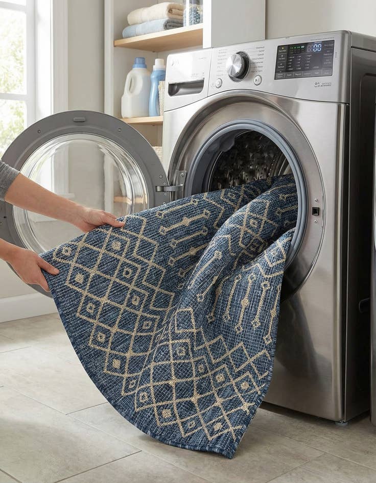 Detail image of 4' x 6'  Washable Trellis Indoor / Outdoor Rug