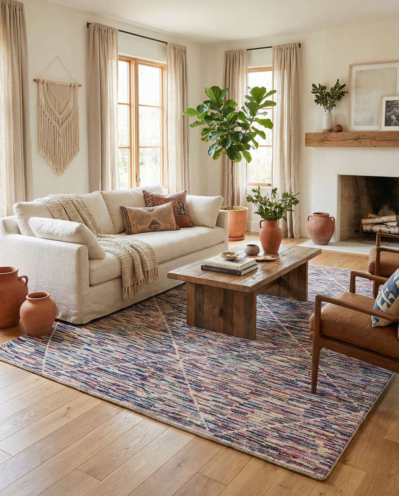 7' 9 x 9' 8 Hand Knotted Moroccan Wool Rug
