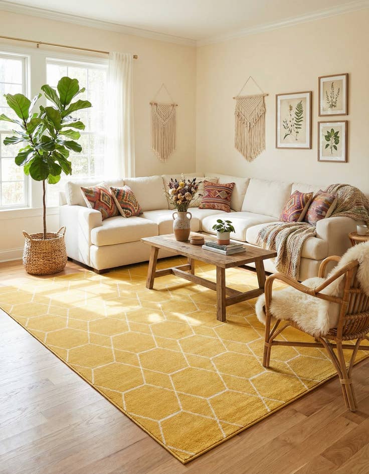 Detail image of  10' x 14' Lattice Frieze Rug