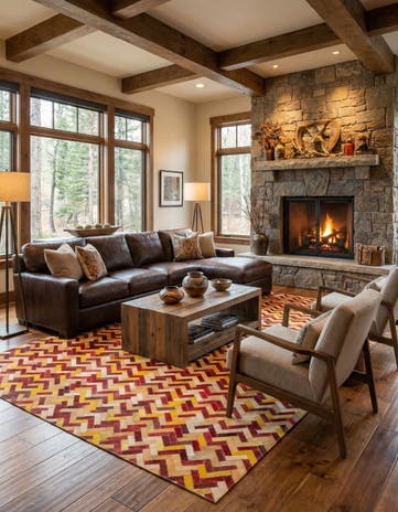 5' 2 x 8' Cowhide Leather Rug