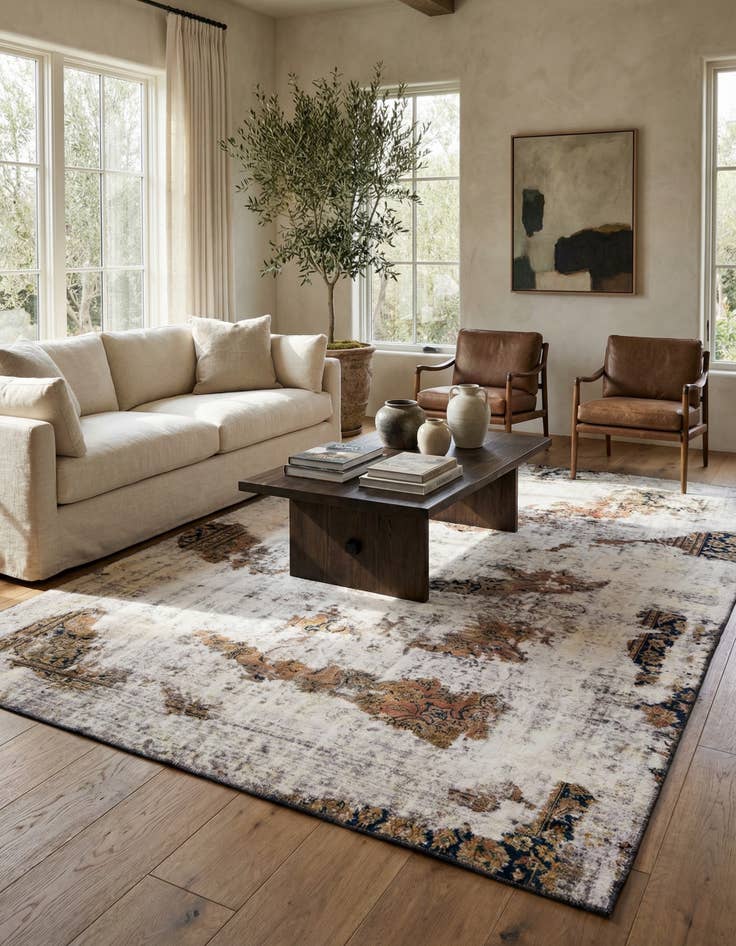 Detail image of 7' 5 x 10' 10  Hand Knotted Ultra Vintage Persian Wool Rug