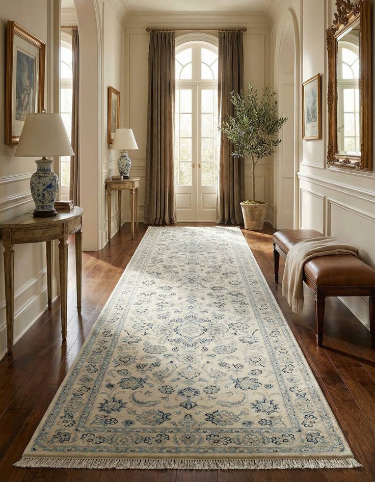 Detail image of 2' 11 x 12' 11 Nain Wool Runner Rug