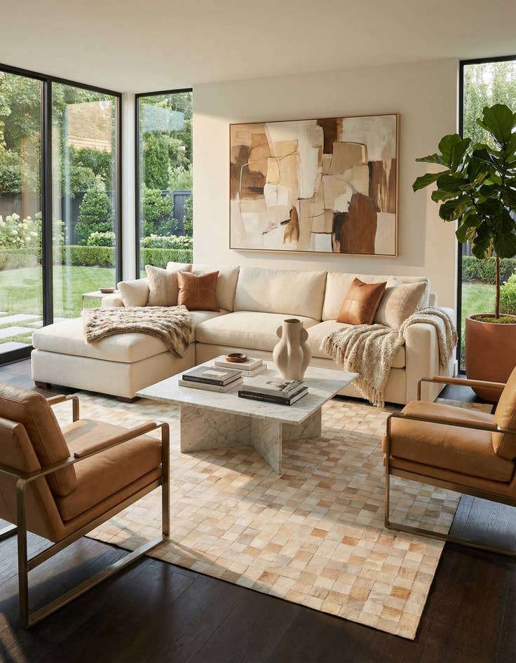 Detail image of 8' x 9' 10 Cowhide Stocks Rug