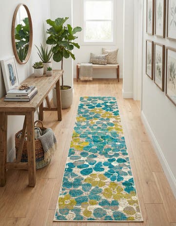 Blue Azalea Runner Rug