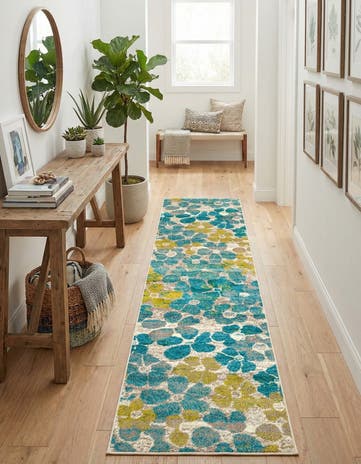 Blue Azalea Runner Rug