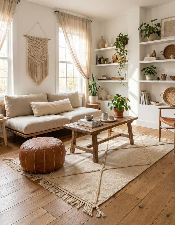 Detail image of 3' 5 x 5'  Hand Woven Moroccan Wool Rug