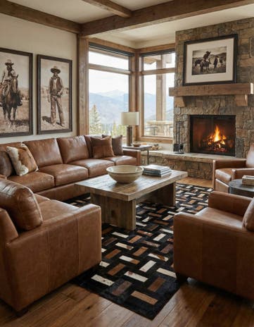 5' 3 x 8' 1 Cowhide - Patchwork Rug