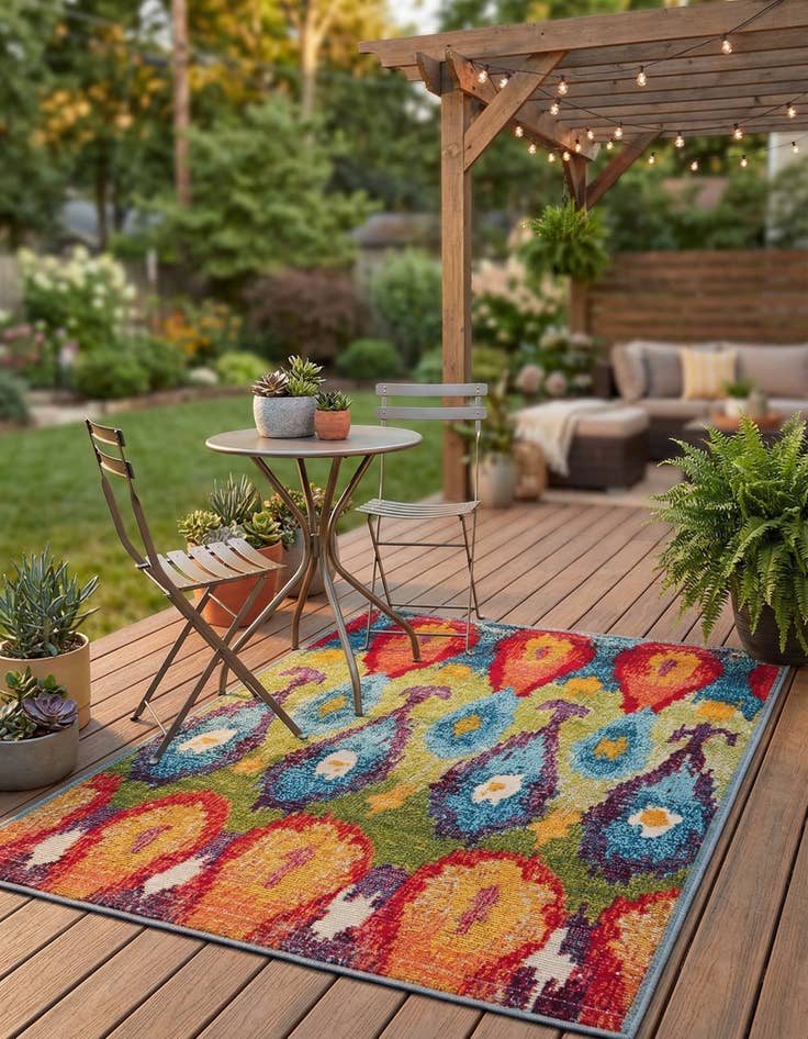 Detail image of  2' 2 x 3'  Washable Modern Indoor / Outdoor Rug