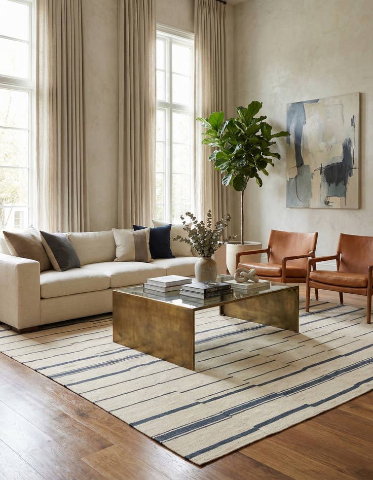 Detail image of  7' 3 x 9' 2  Hand Woven Kilim Modern Wool Rug