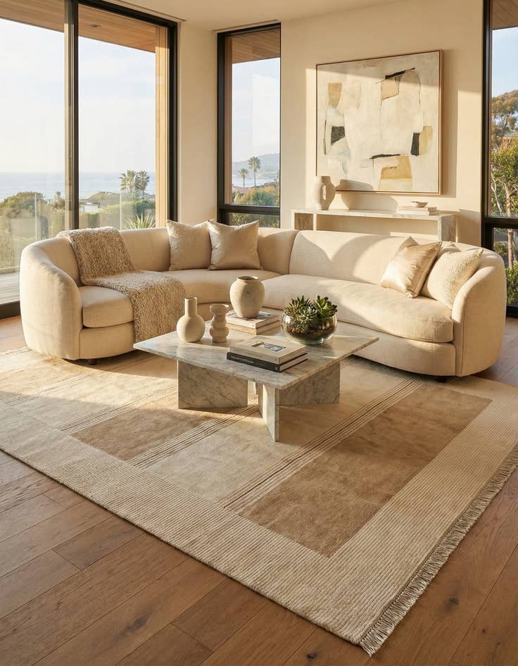 Detail image of 6' 9 x 9' 5  Hand Knotted Darya Wool Rug